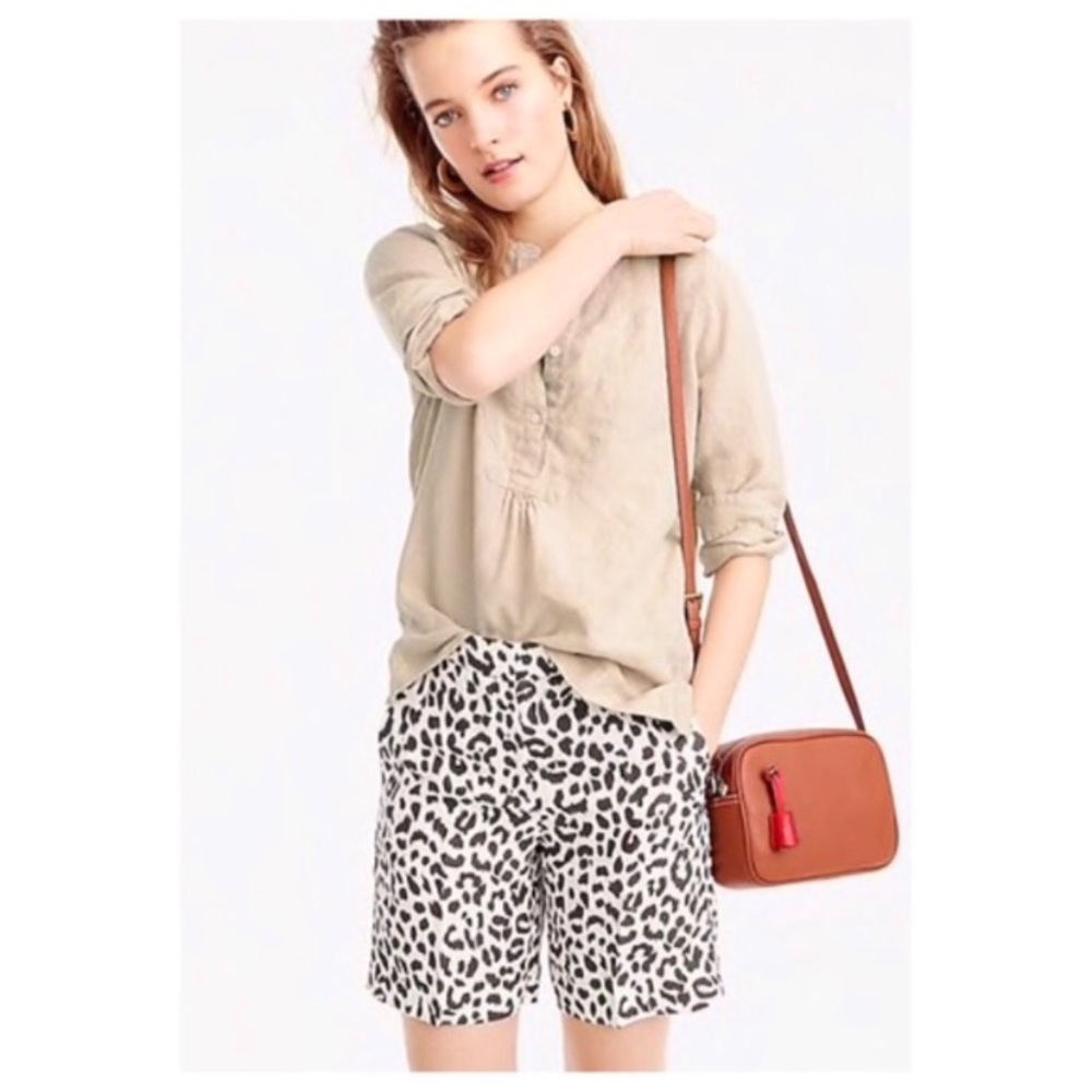 NWT J. Crew Slim Bermuda Chinos in Giraffe Print